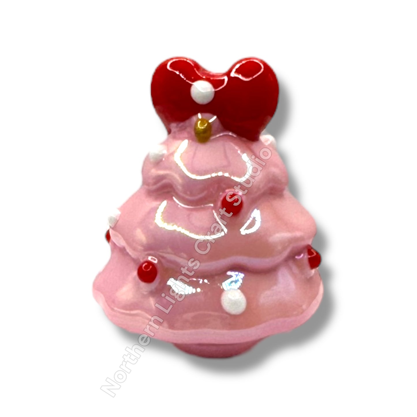 3d Christmas Tree Acrylic Hand Painted UV Beads-2pc.