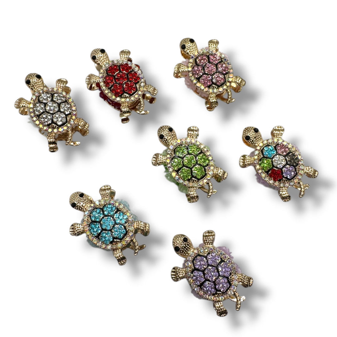 Rhinestone Double Sided Turtle Fancy Bead - READ DESCRIPTION