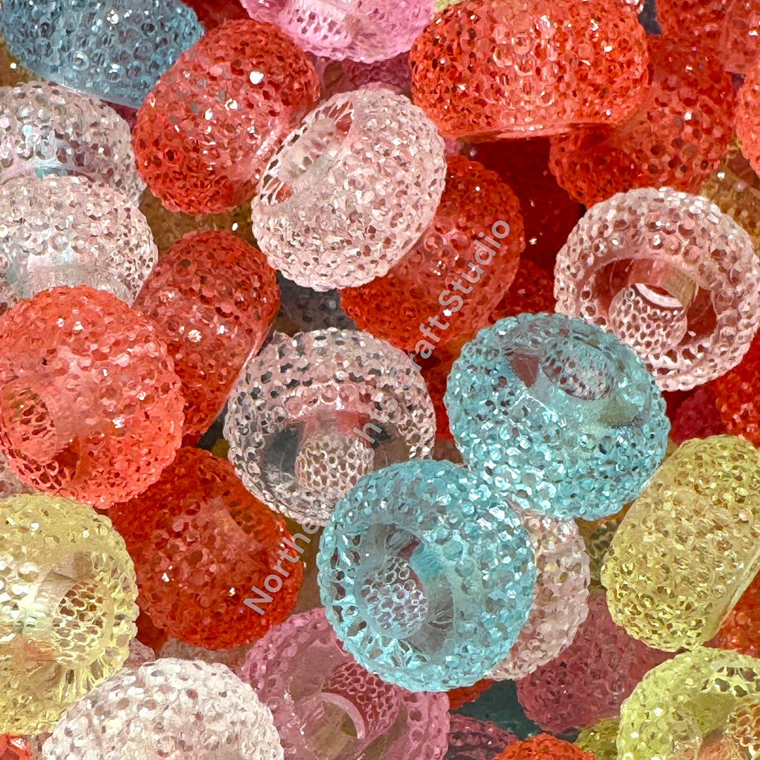 Textured Acrylic Jelly 14mm Rondelle Spacer - 10pc.