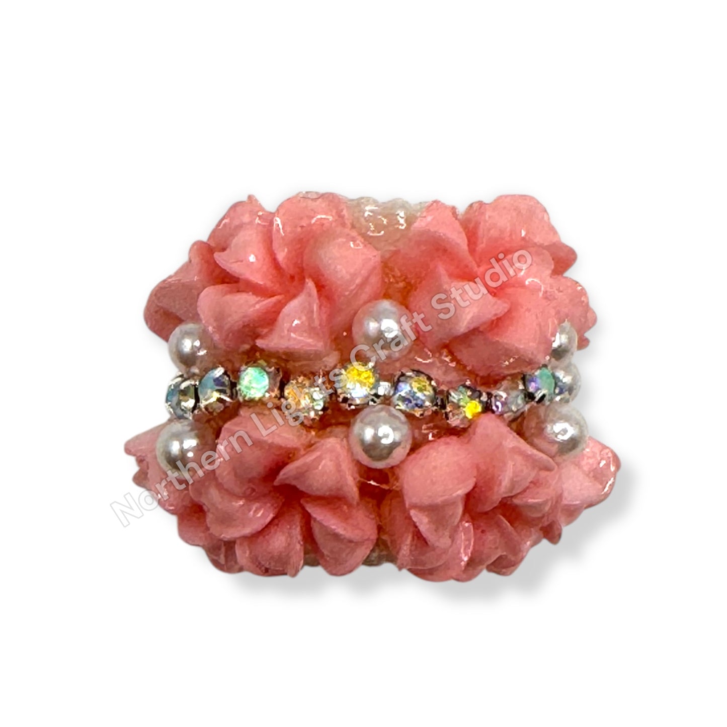 Soft Flower with Rhinestone Middle Chain - 1pc.