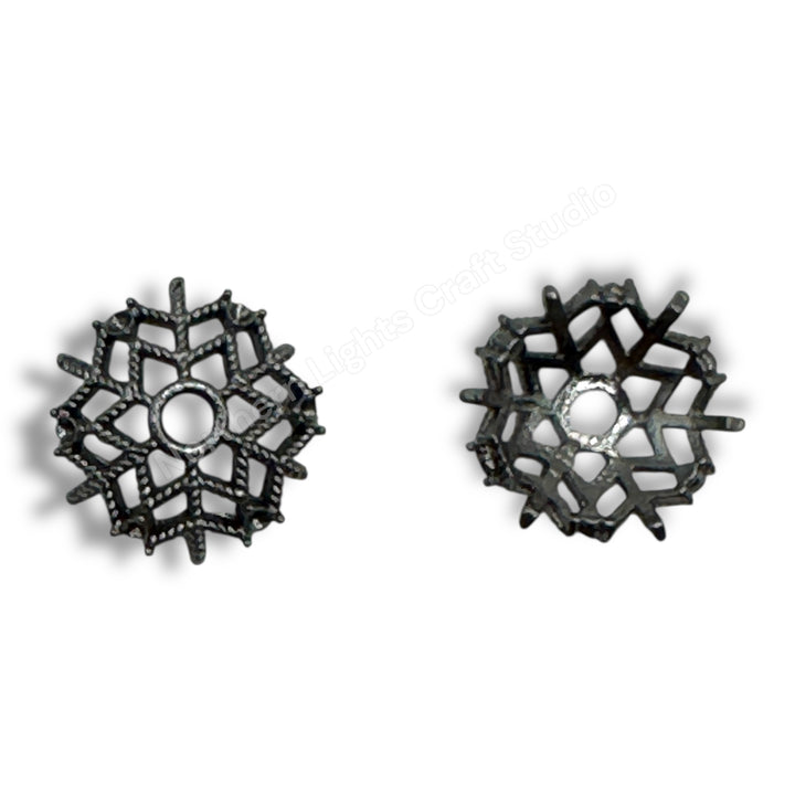 Metal Snowflake Bead Cap- 14mm -10pc.