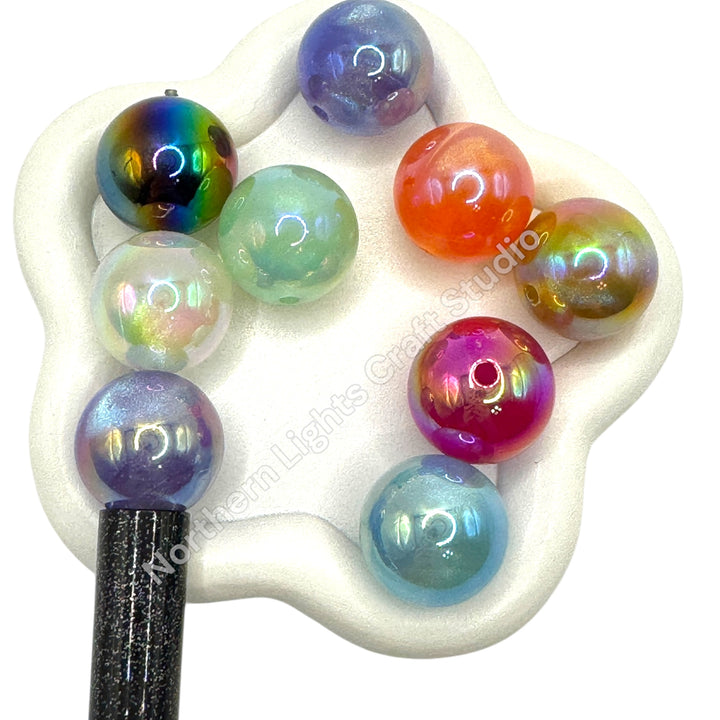 Glitter UV Luminous Galaxy Glitter 20mm Beads -10pc.