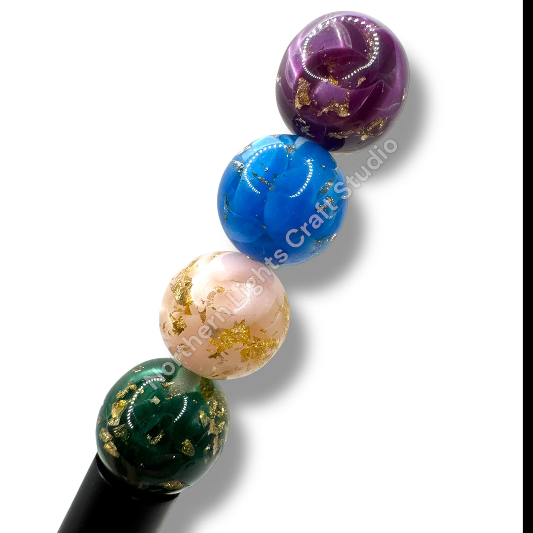 16mm Gold Flake Marble Beads- 20 pcs.