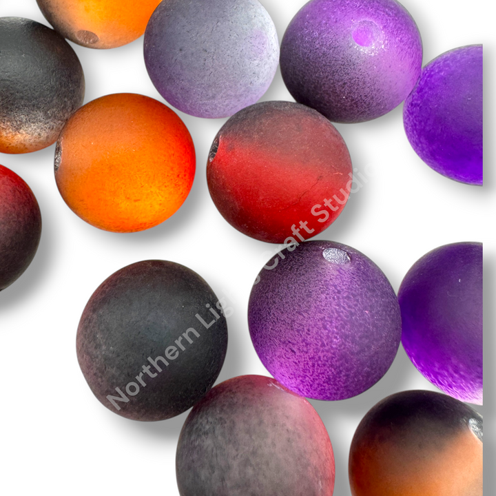 Frosted Ombre Splatter Cat Eye Halloween 16mm Acrylic Bead Mix - 20pcs.