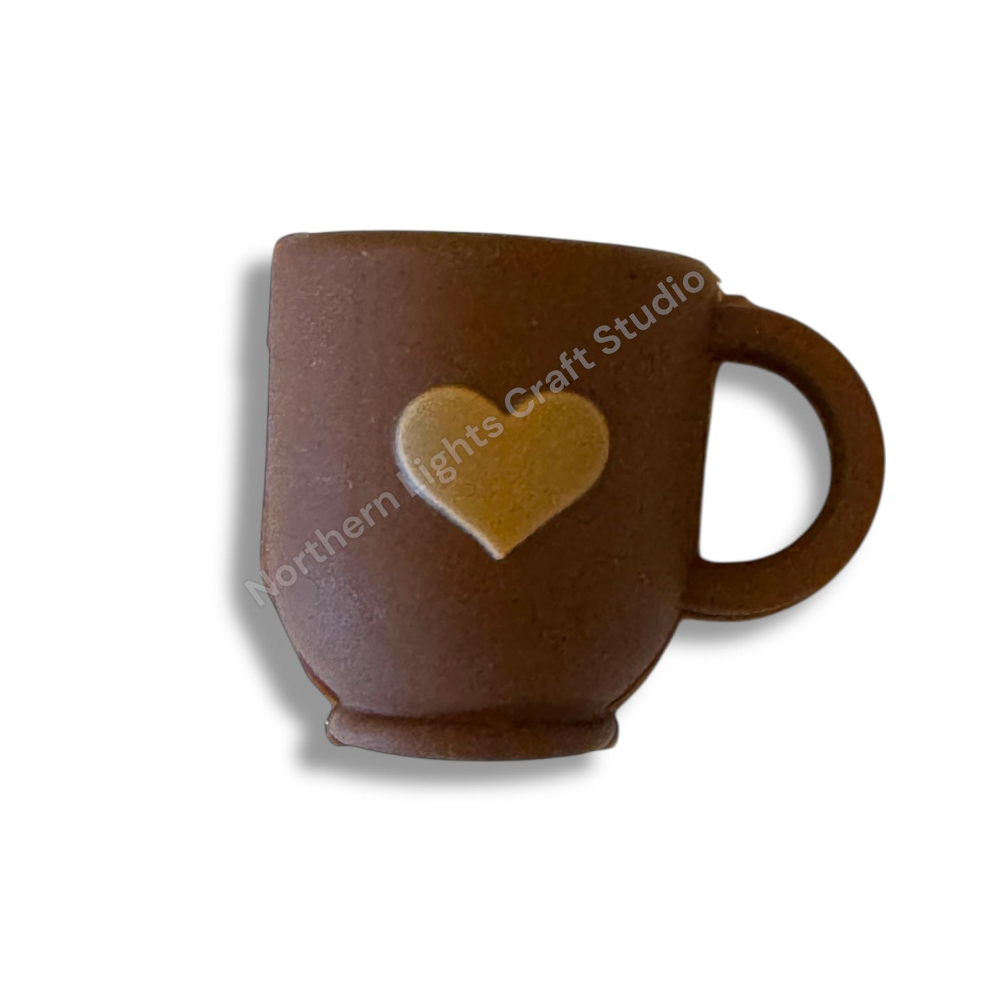 3D Heart Coffee Mug Silicone Focal Bead