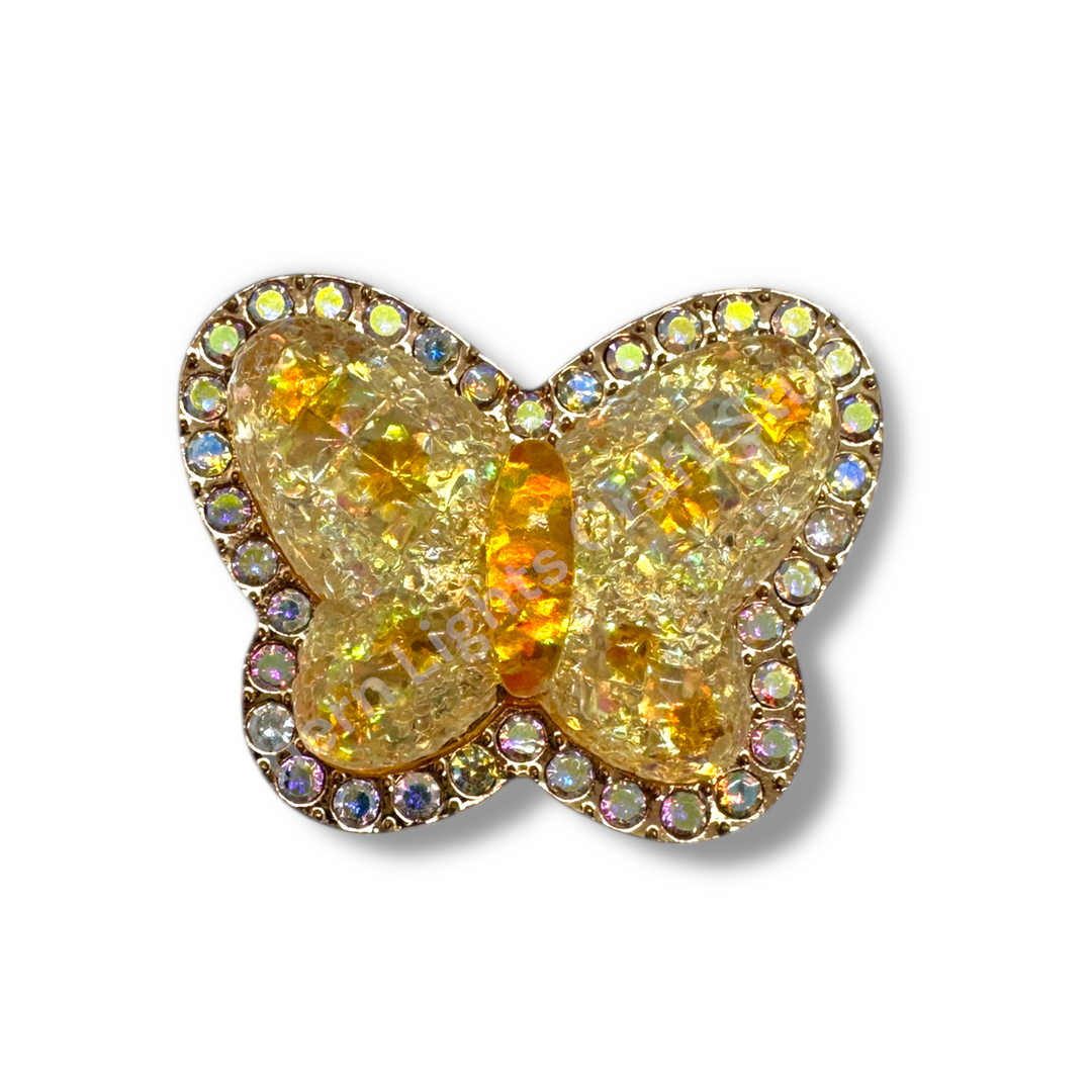 Metal Alloy Jelly Glitter Butterfly - 1pc.