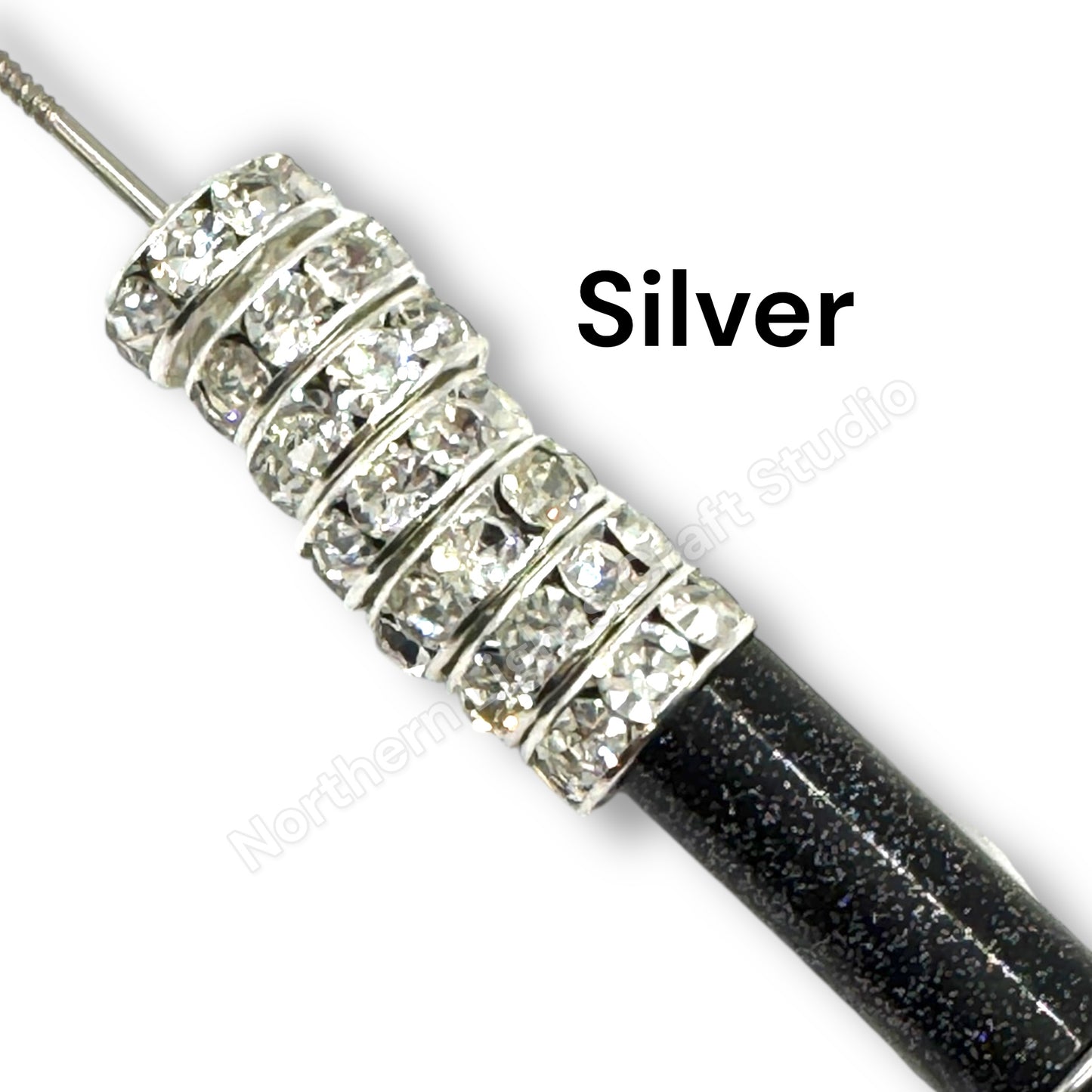 15mm Large Hole Rhinestone Spacers - 10 pc.