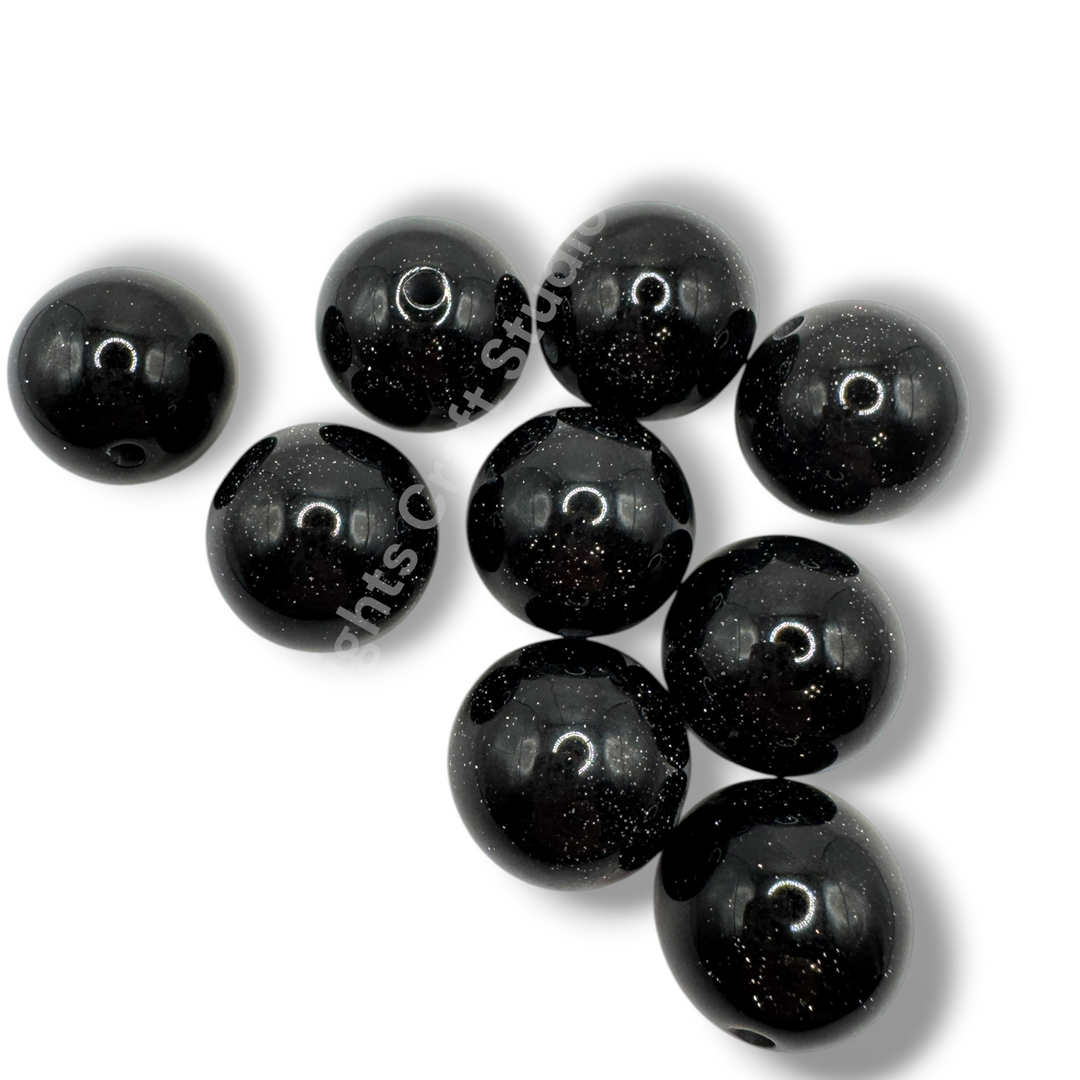 Glitter Dust 20mm Resin Bead Mix or Single Colors - 10 Pcs.