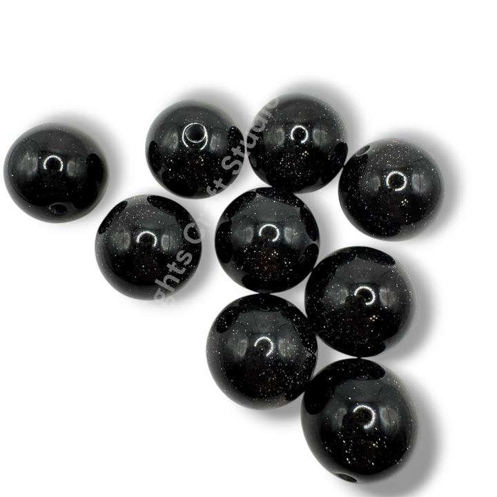 Glitter Dust 20mm Resin Bead Mix or Single Colors - 10 Pcs.
