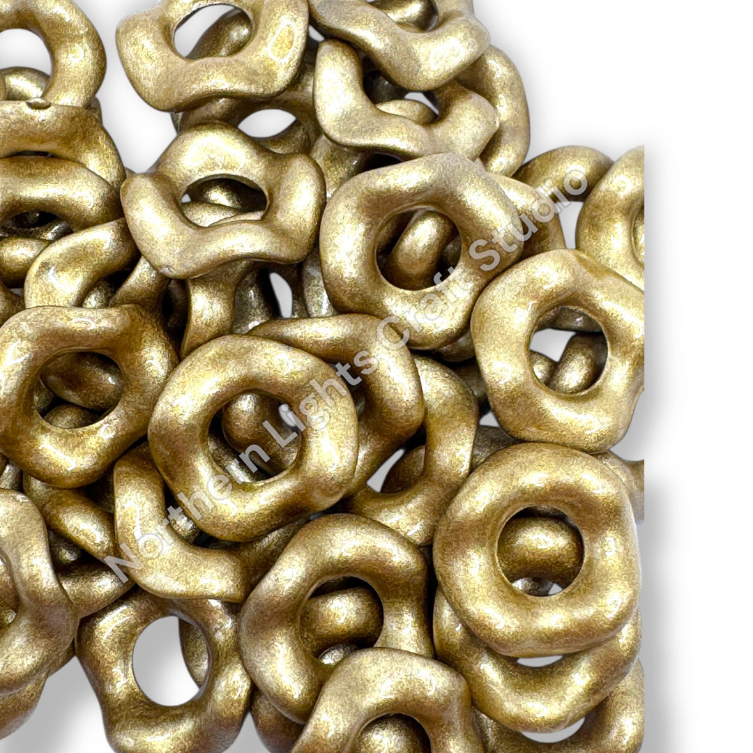 Gold Pearl Finish Wavy Spacer 16mm - 50 pcs.
