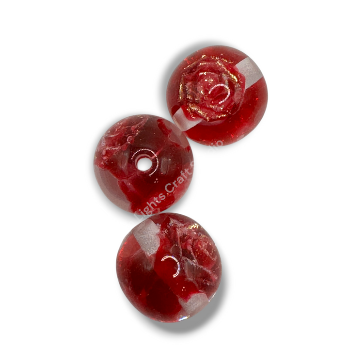 Glitter Rose Luxury Resin 16mm Beads - 20pc. - Choose Color