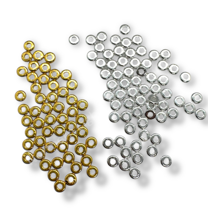 Metal Disc Donut 6mm Spacer - Gold or Silver-50pc.
