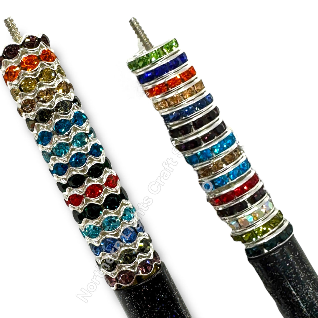 Metal Rhinestone Spacers -Round or Wavy-12mm Colorful Mix -30pcs.