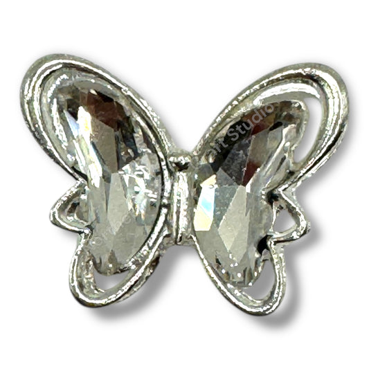 Metal Alloy Silver Crystal Butterfly - 1pc.