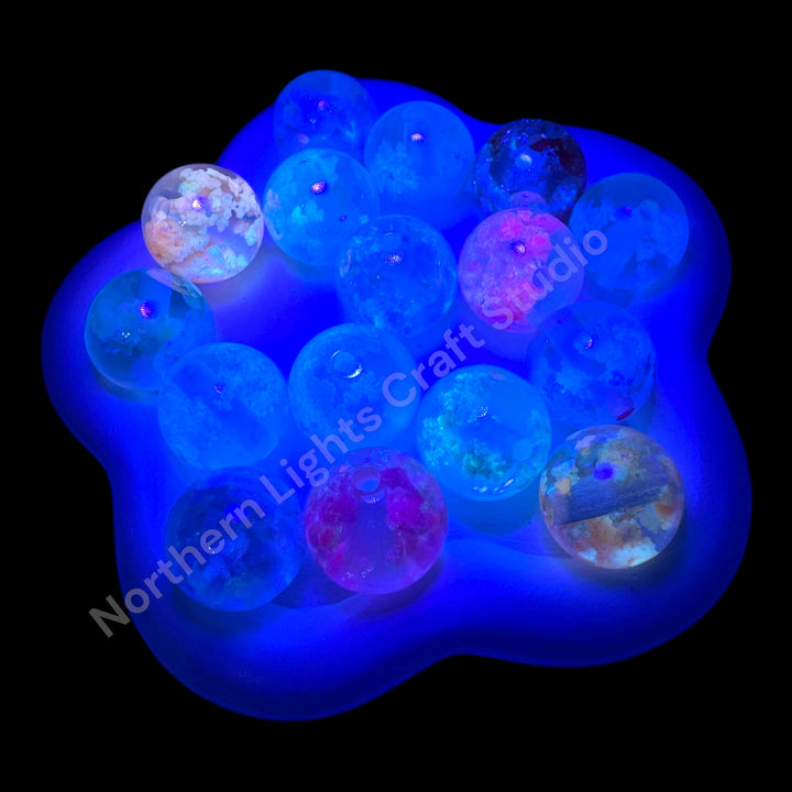 Glitter Cloud UV Coated Premium Resin Luminous 16mm Beads