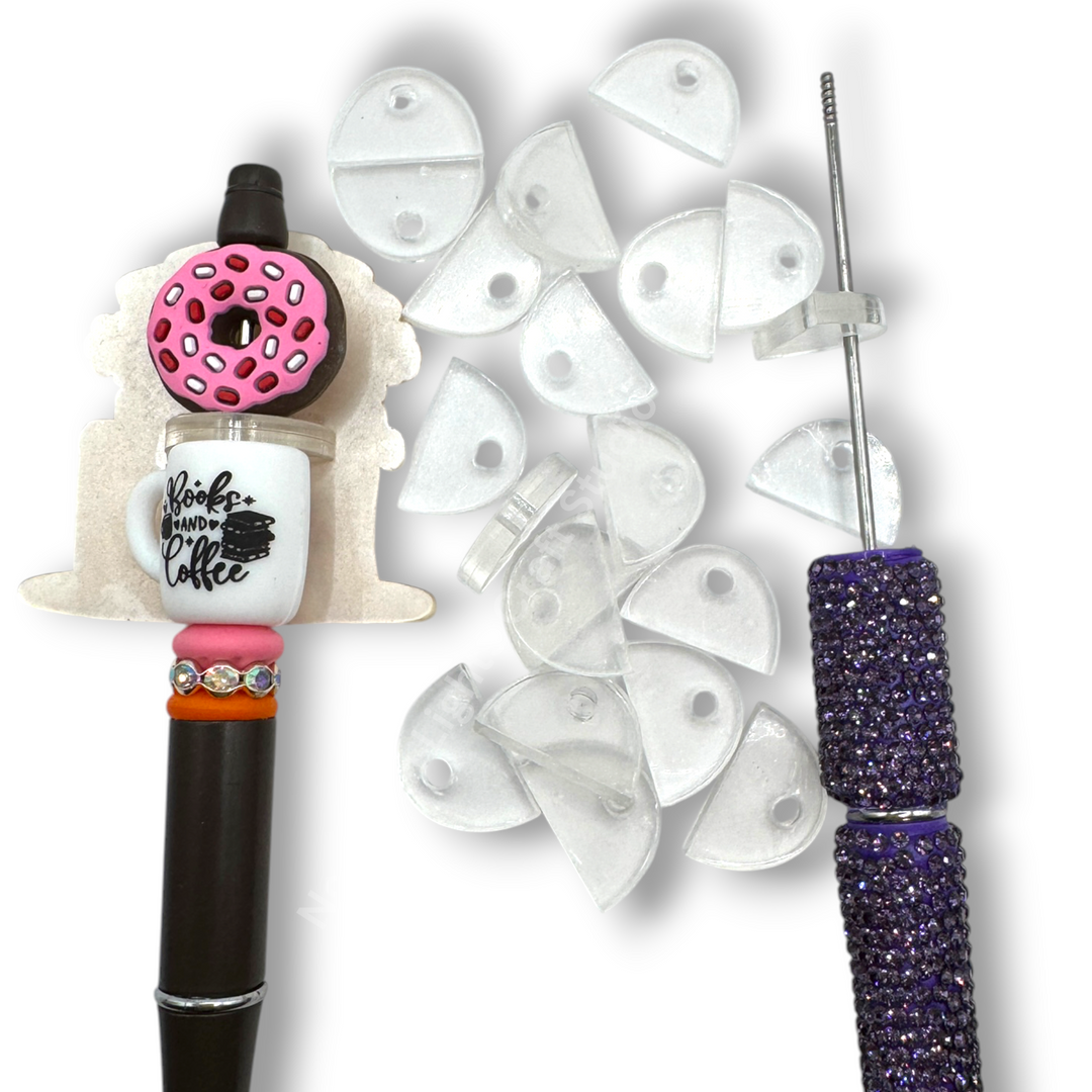Acrylic Attachments for Beadable Pens to Use With Flat Back Acrylics - 20pc.