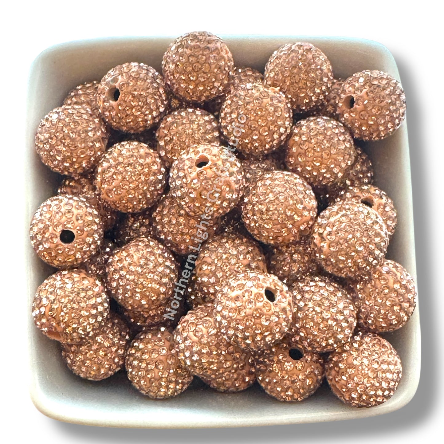 Gold Rhinestone Beads-16mm - 10pc.