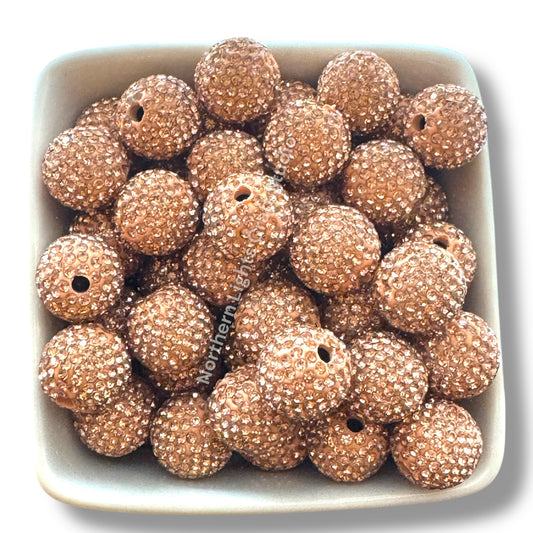 Gold Rhinestone Beads-16mm - 10pc.