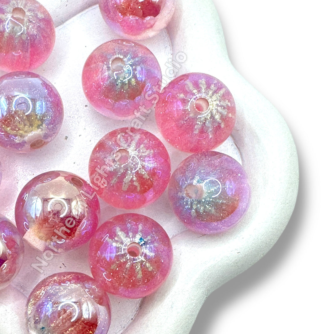 Starburst Premium Glitter Luminous 16mm Beads -10pc.