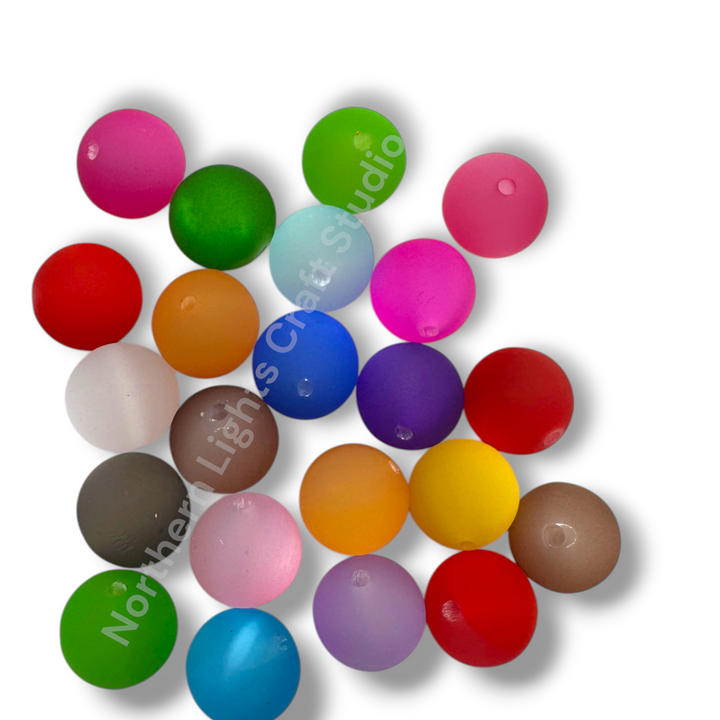 Frosted Cat Eye 20mm Acrylic Bead Mix - 20pc.