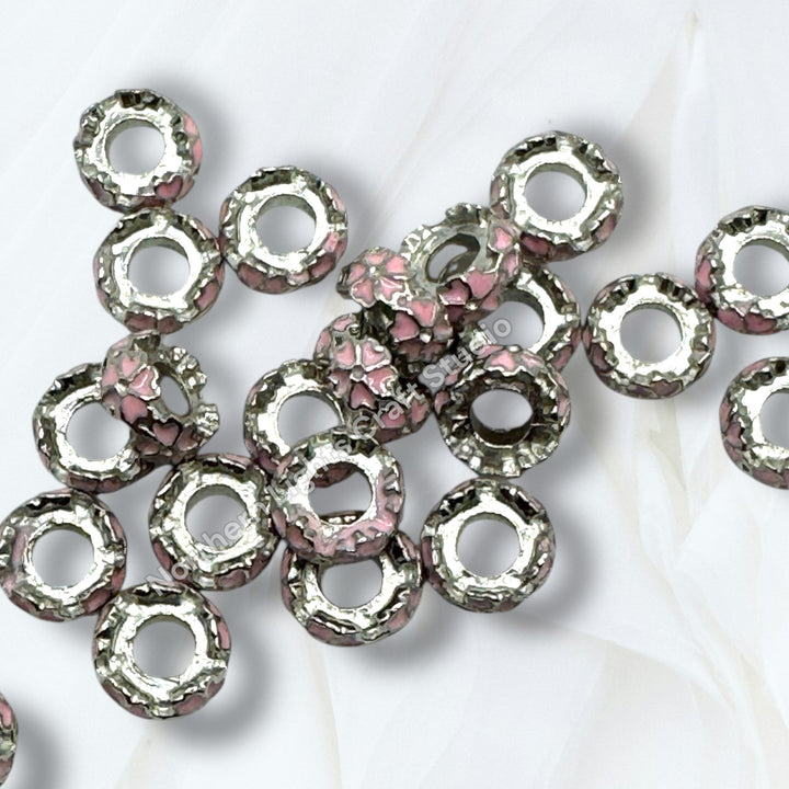 Metal Pink Sakura 11mm Flower Spacer - 10pc.