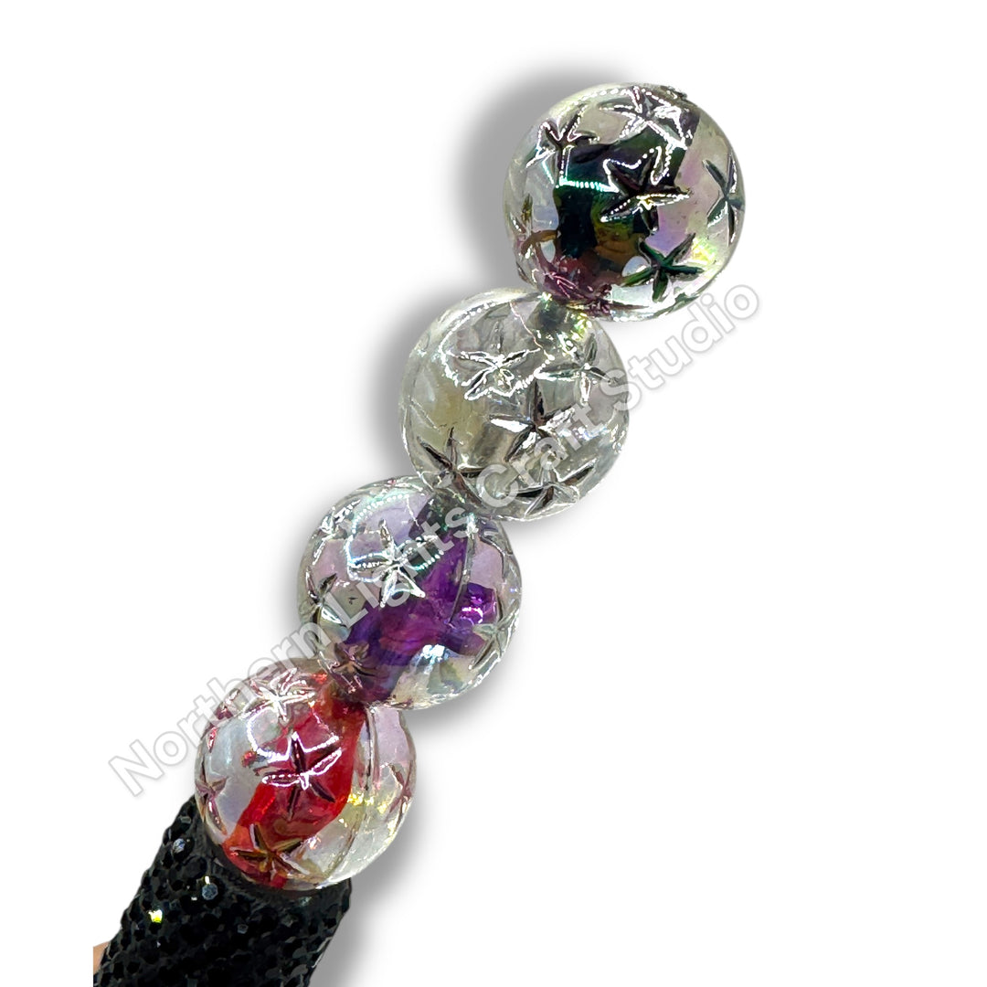 Etched Star Translucent UV Color 16mm Acrylic Beads - 20pc.