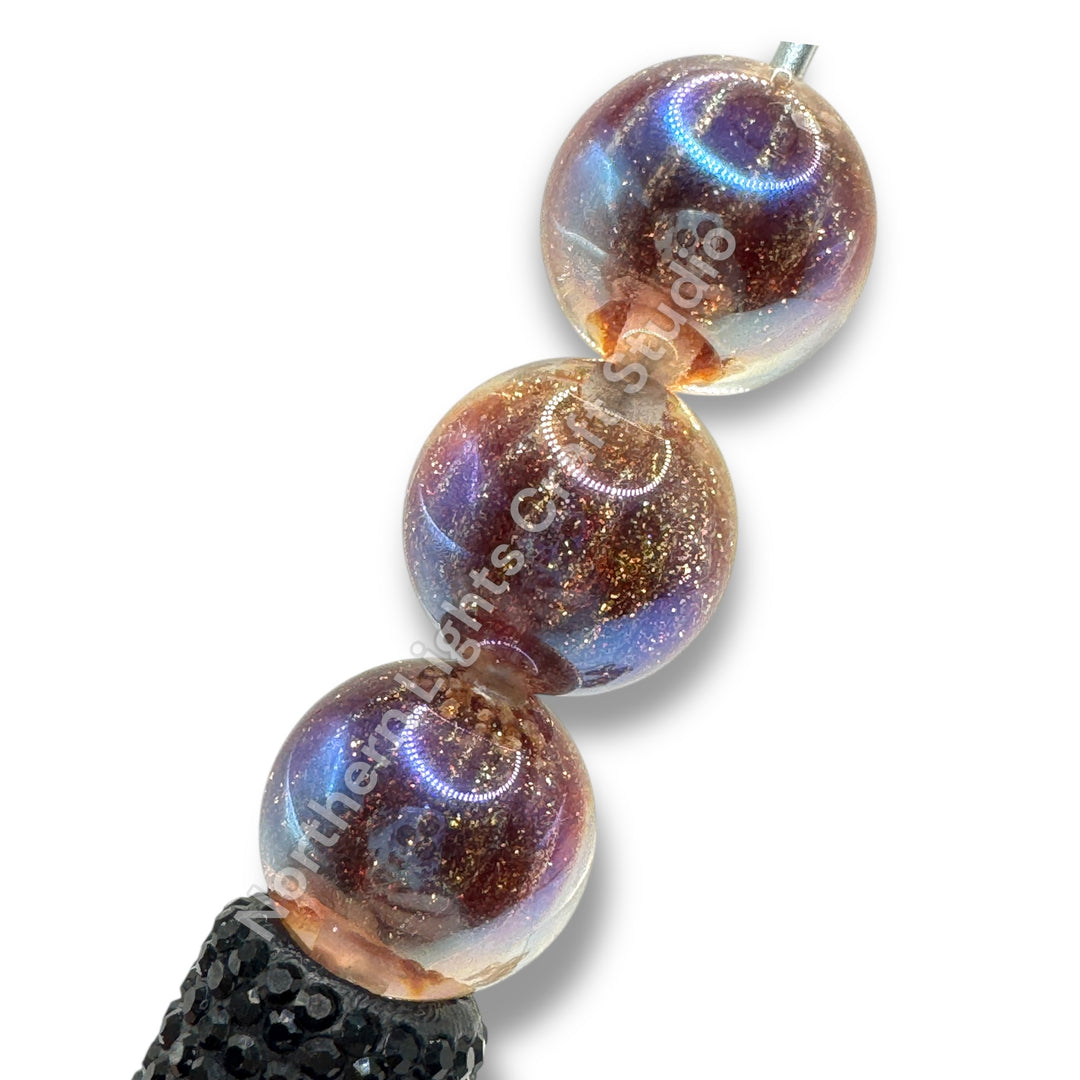 Starburst Premium Glitter Luminous 16mm Beads -10pc.