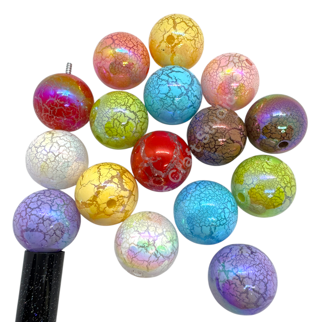 Crackle UV 20mm Acrylic Bead Mix - 10pc.