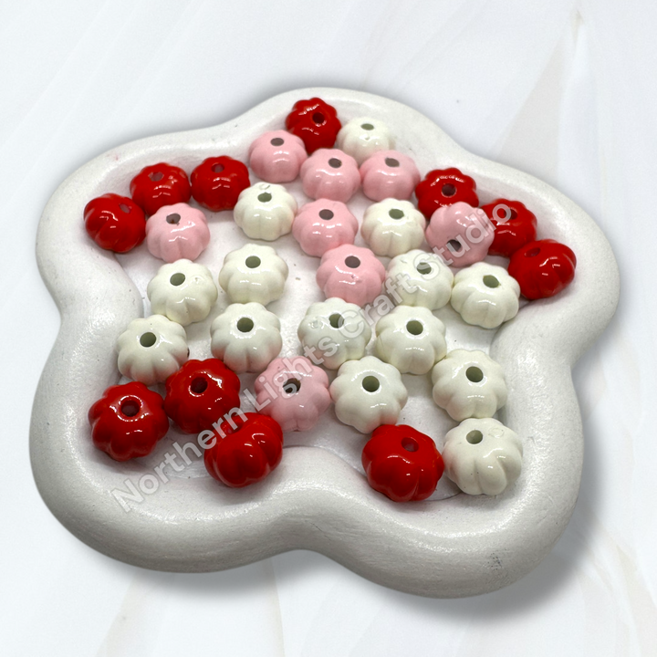 Pumpkin Spacer 10mm Acrylic Beads - 20 pcs.
