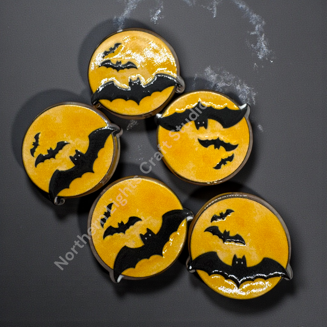 Halloween Acrylic Double-Sided Focal Bead - 20pc.  Mix