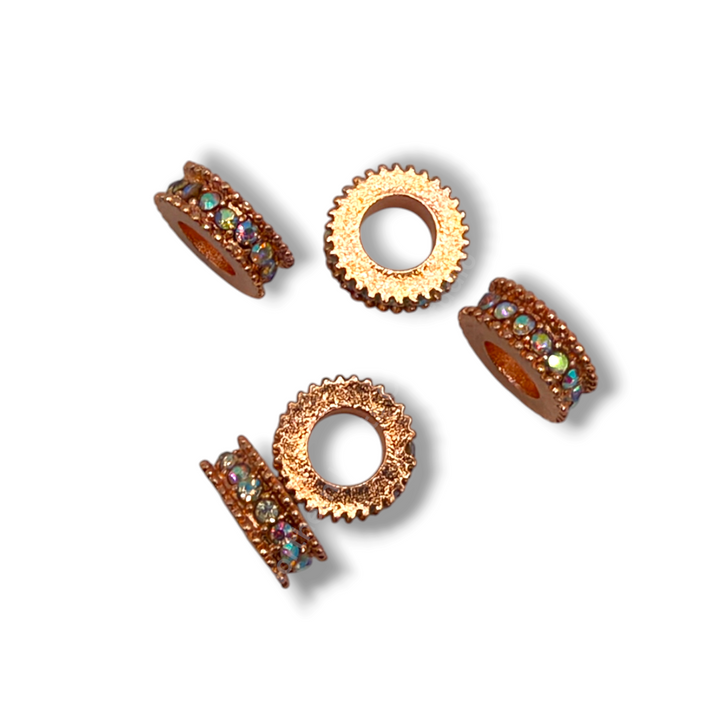 10mm Metal Wheel Spacer with Rhinestones -10pcs