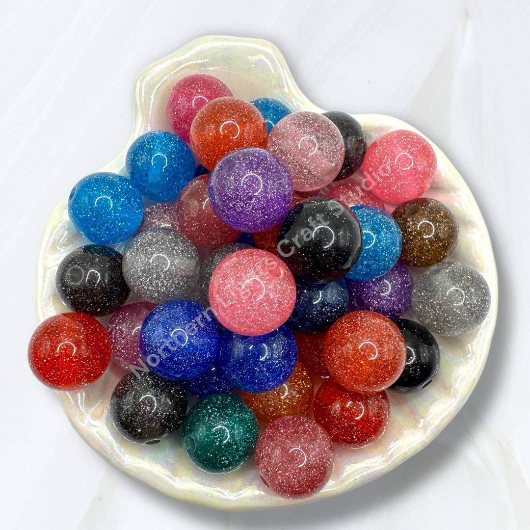 Glitter Dust 16mm Bead Mix - 20 Pcs.