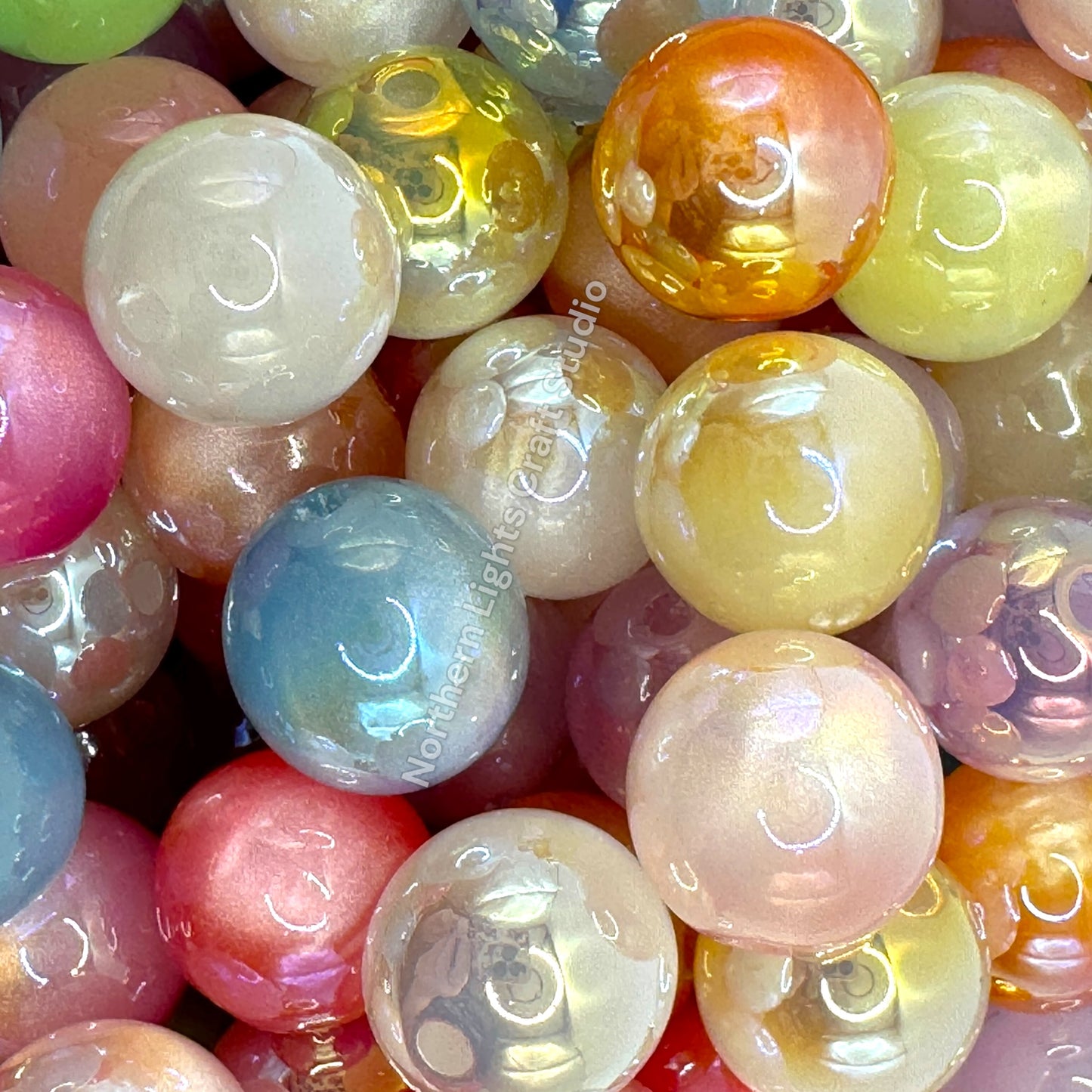 UV Cat Eye Shiny 12mm Bright Color Mix -25pc.