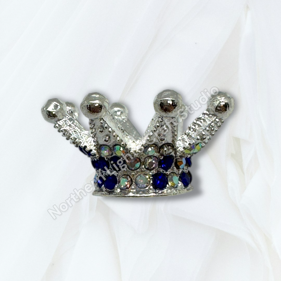 Large Metal Alloy AB/Colorful Crown Beads - 5pc. - You choose color