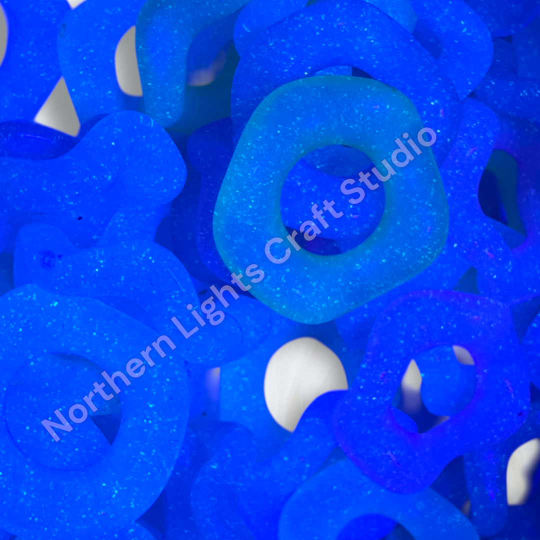 Jelly Luminous Glitter Wavy Spacers 16mm - Choose Color- 50pc.