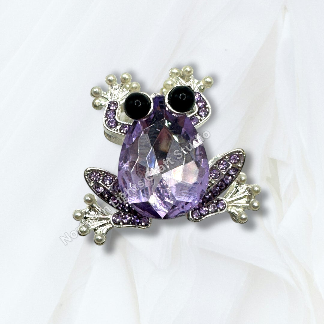 Metal Alloy Crystal Frog Bead