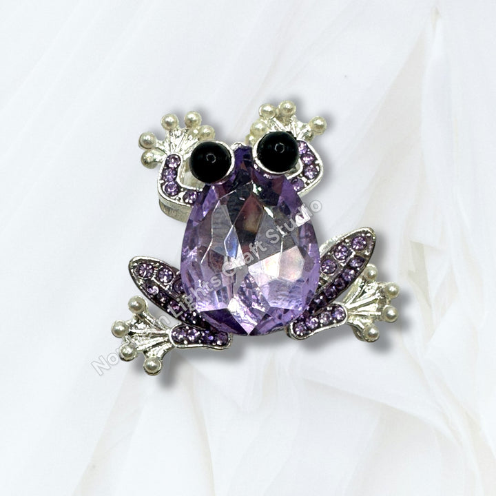 Metal Alloy Crystal Frog Bead