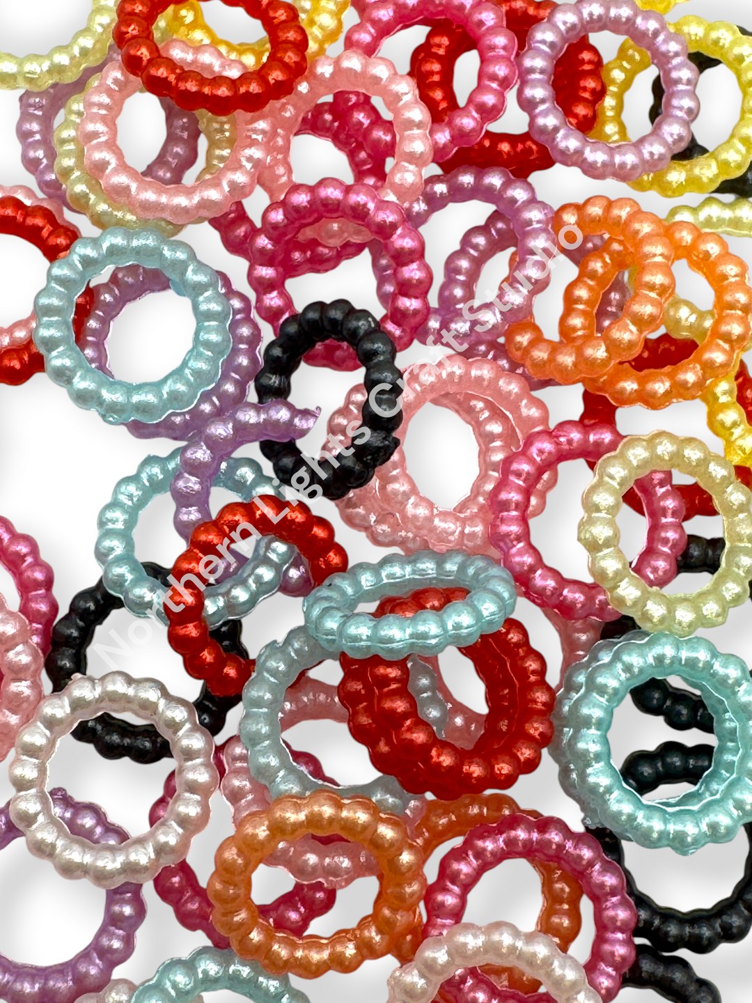 Colorful Pearl Finish Acrylic 10mm Spacer  - 10g.
