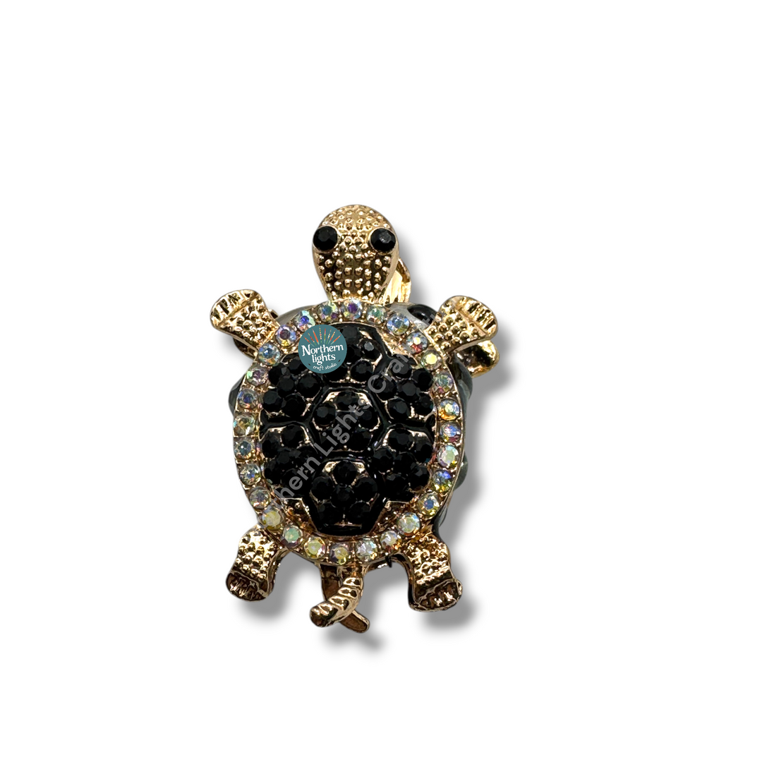 Rhinestone Double Sided Turtle Fancy Bead - READ DESCRIPTION