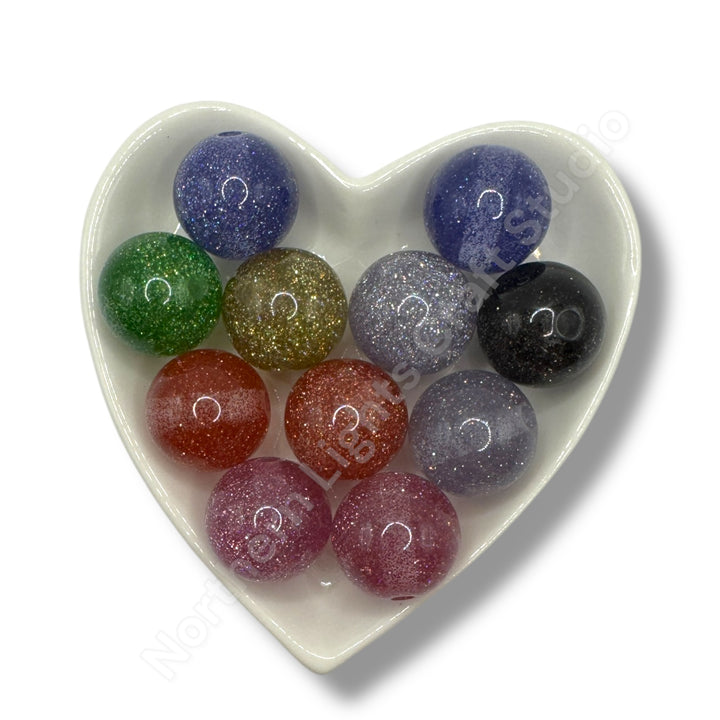 Glitter Celebration 20mm Acrylic Bead Mix - 10 Pieces