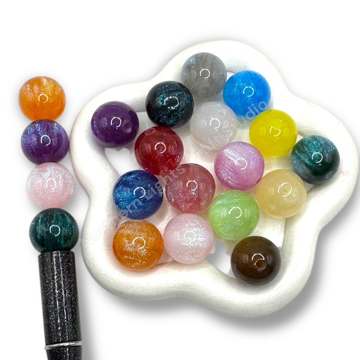 Glitter Galaxy Bead 16mm - 20pc.