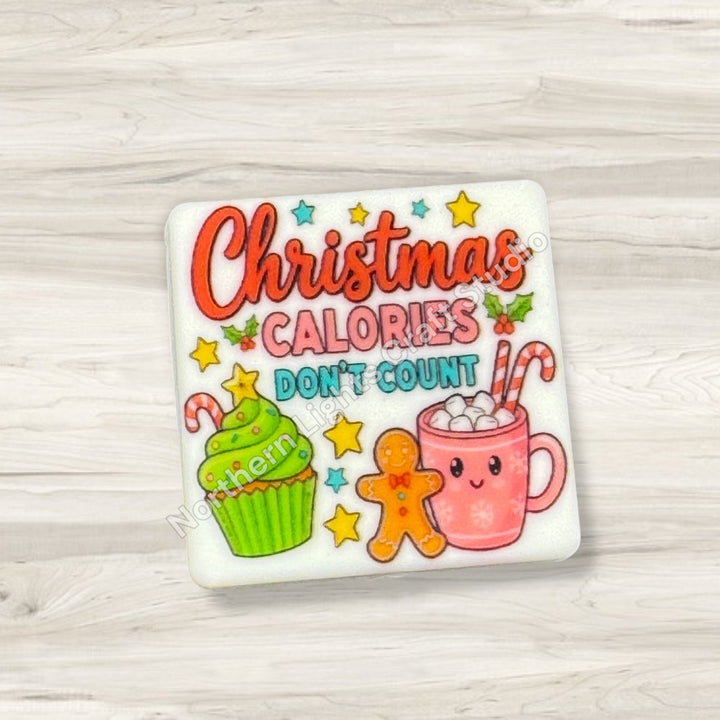 Cute Printed Christmas Theme Focal Beads - 1pc.