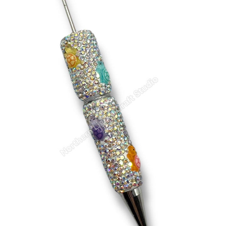 Beadable Avocado Rhinestone Pens, Beaded Mushroom Pen, Beaded Turtle Pen