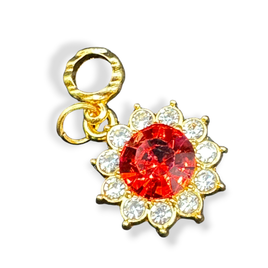 Starburt Rhinestone Gold Charm with Bail -10pc. Mix