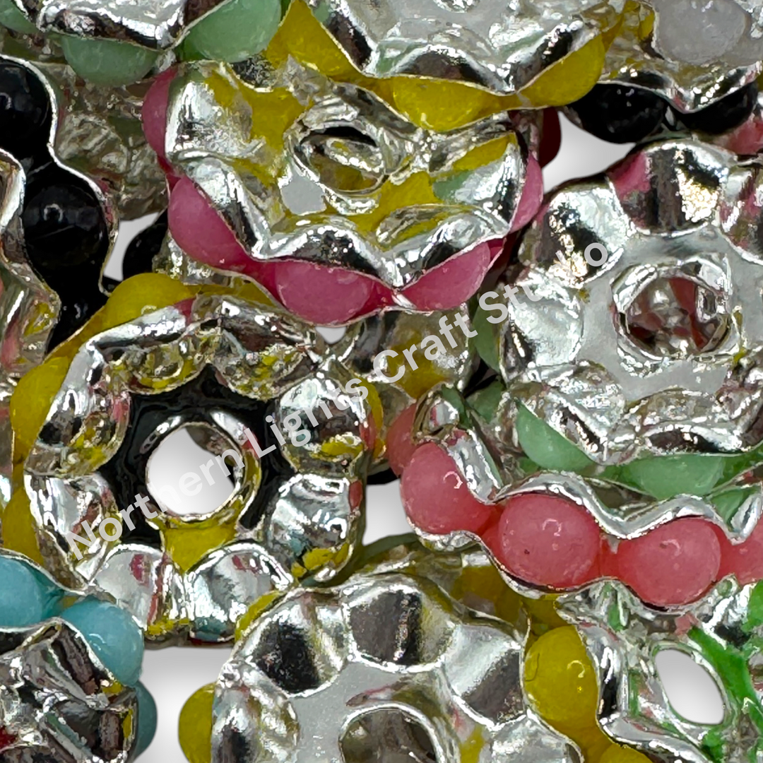 Metal Colorful Wavy 12mm Spacers - 30 pc. Mix