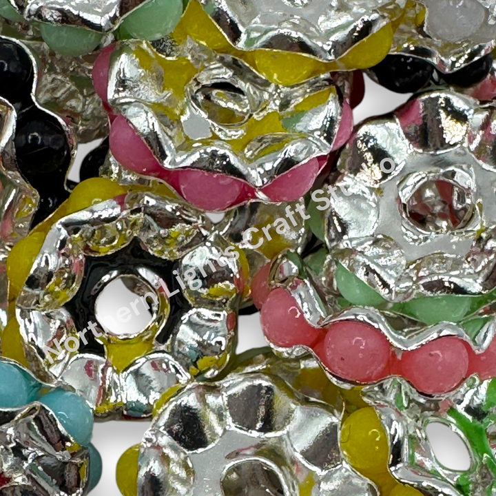 Metal Colorful Wavy 12mm Spacers - 30 pc. Mix