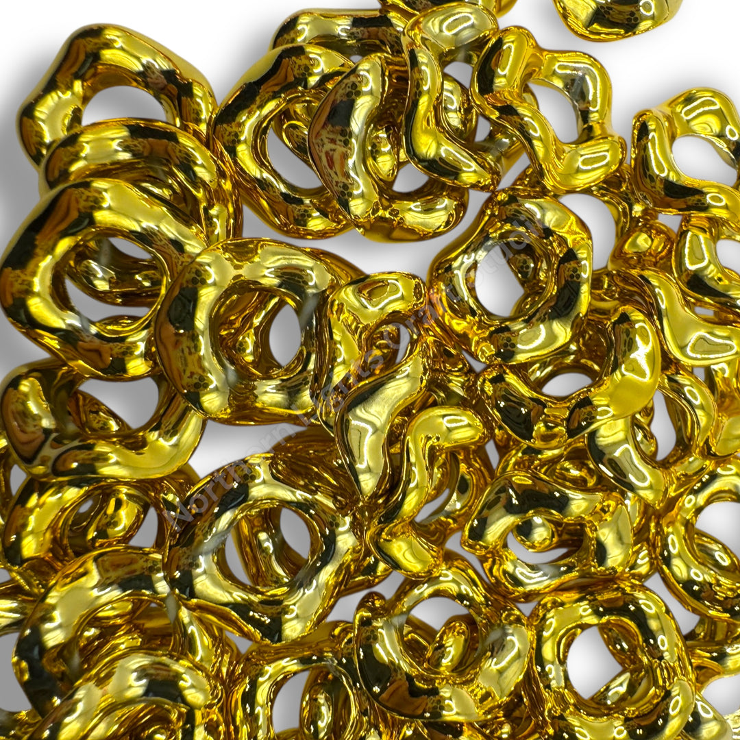 Metallic Finish Acrylic Wavy Spacer 16mm - Choose Color - 50 pcs