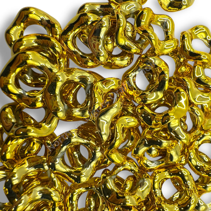 Metallic Finish Acrylic Wavy Spacer 16mm - Choose Color - 50 pcs