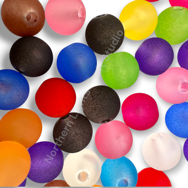 Frosted 10mm Acrylic Bead Mix - 50 Pcs.