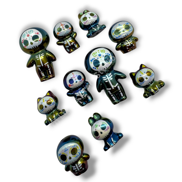 Día de Muertos UV Coated Bead Figures - 10 pc. Mix